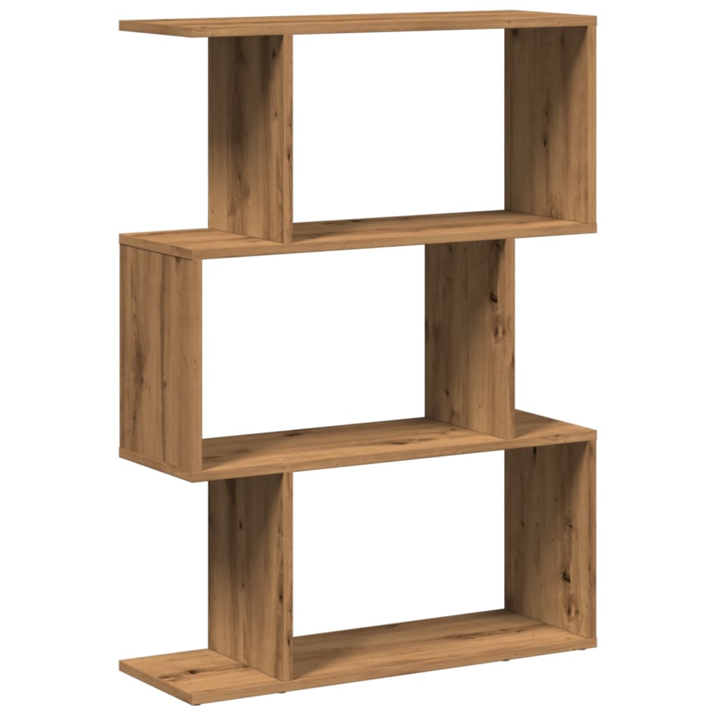 Room Divider Bookcase 3-Tier Artisan Oak 70x24x97 cm Engineered Wood