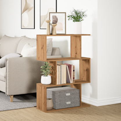 Room Divider Bookcase 3-Tier Artisan Oak 70x24x97 cm Engineered Wood