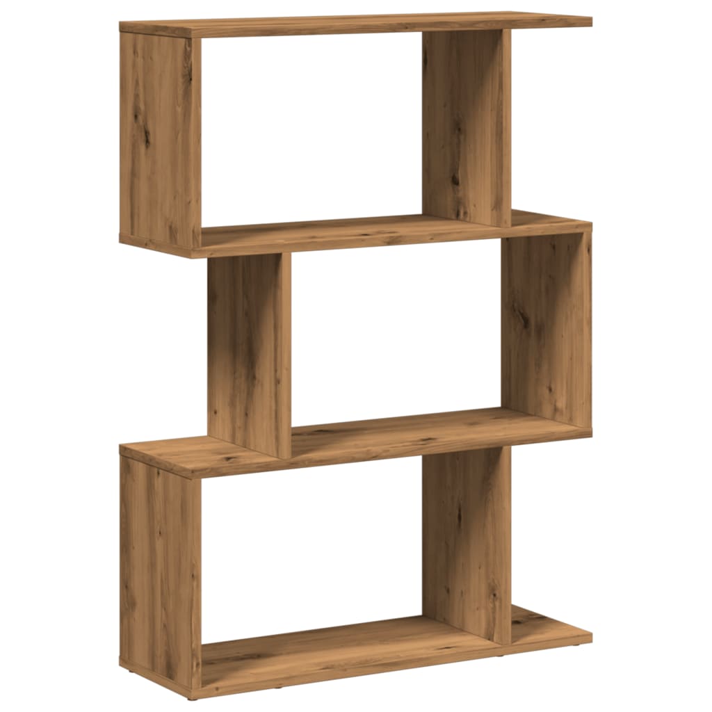 Room Divider Bookcase 3-Tier Artisan Oak 70x24x97 cm Engineered Wood