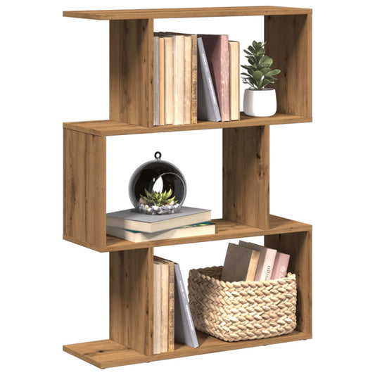 Room Divider Bookcase 3-Tier Artisan Oak 70x24x97 cm Engineered Wood