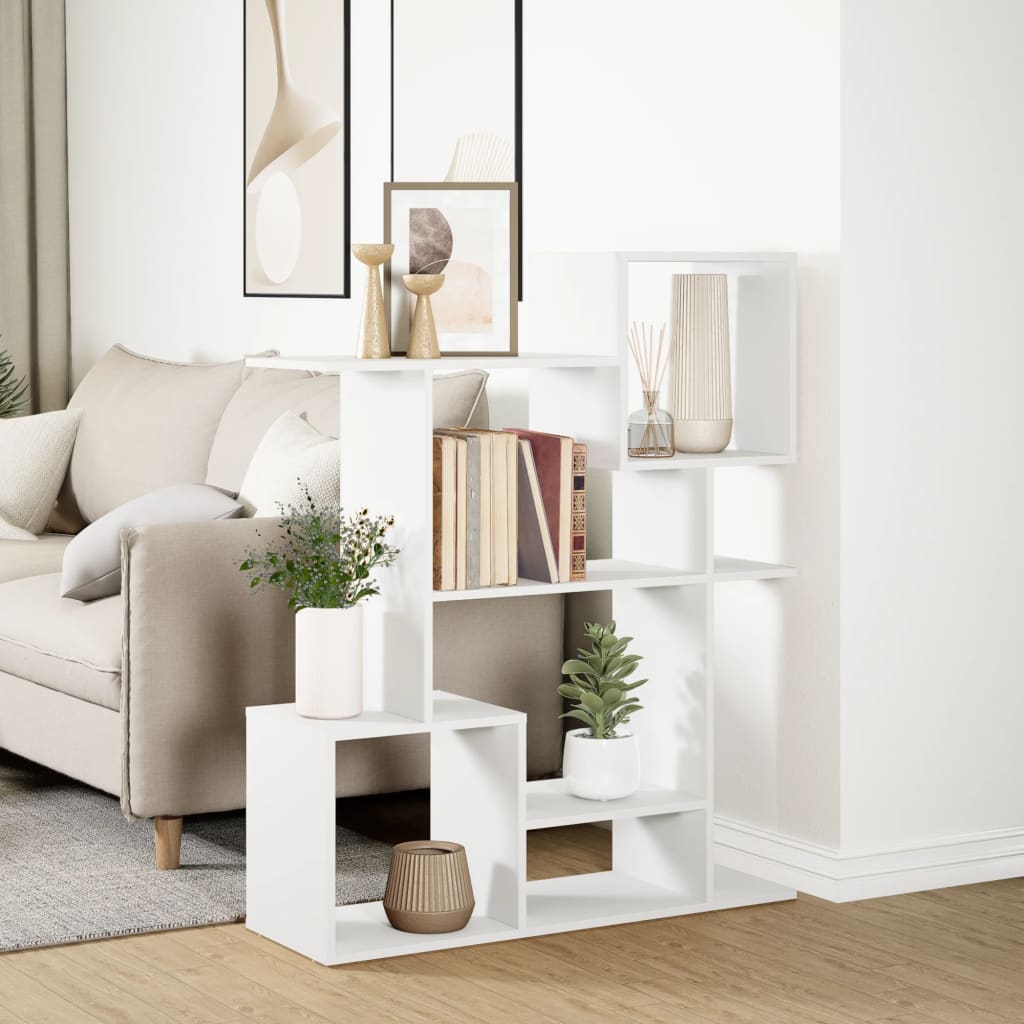 Room Divider Bookcase White 92x29x112 cm Engineered Wood