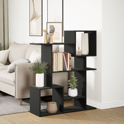 Room Divider Bookcase Black 92x29x112 cm Engineered Wood