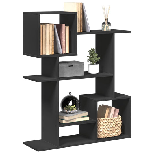 Room Divider Bookcase Black 92x29x112 cm Engineered Wood