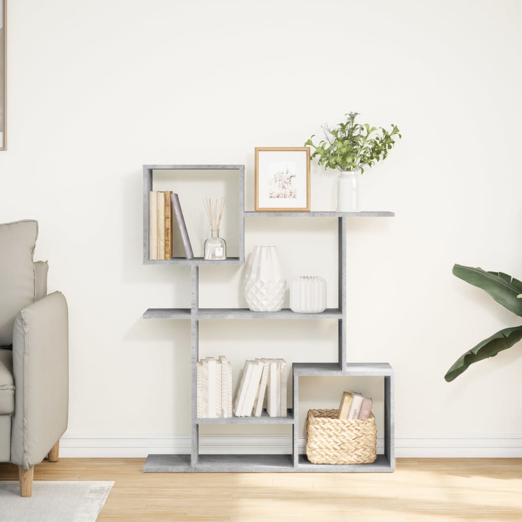 Room Divider Bookcase Concrete Grey 92x29x112 cm Engineered Wood