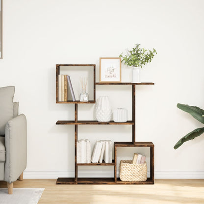 Room Divider Bookcase Smoked Oak 92x29x112 cm Engineered Wood