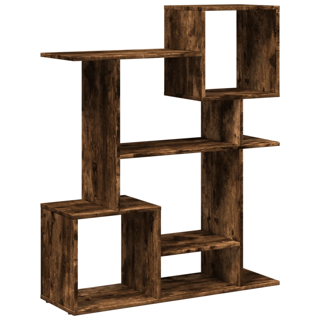 Room Divider Bookcase Smoked Oak 92x29x112 cm Engineered Wood