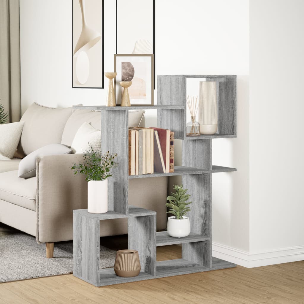 Room Divider Bookcase Grey Sonoma 92x29x112 cm Engineered Wood