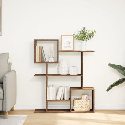 Room Divider Bookcase Brown Oak 92x29x112 cm Engineered Wood