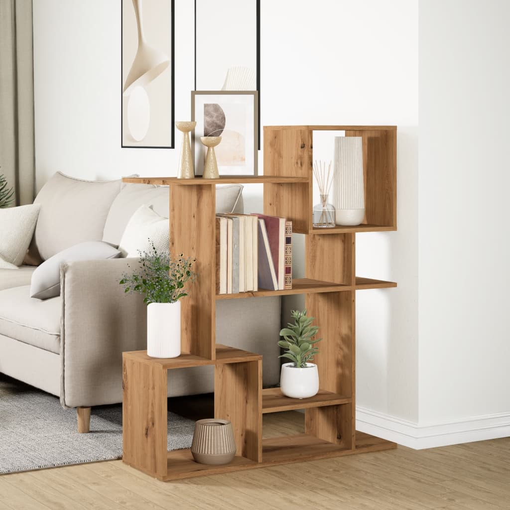 Room Divider Bookcase Artisan Oak 92x29x112 cm Engineered Wood