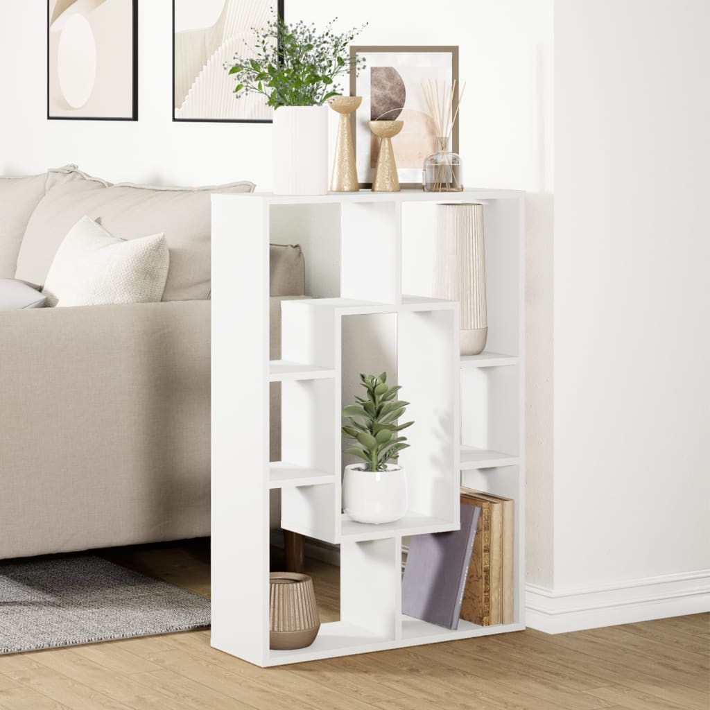 Bookcase White 63x20x90 cm Engineered Wood