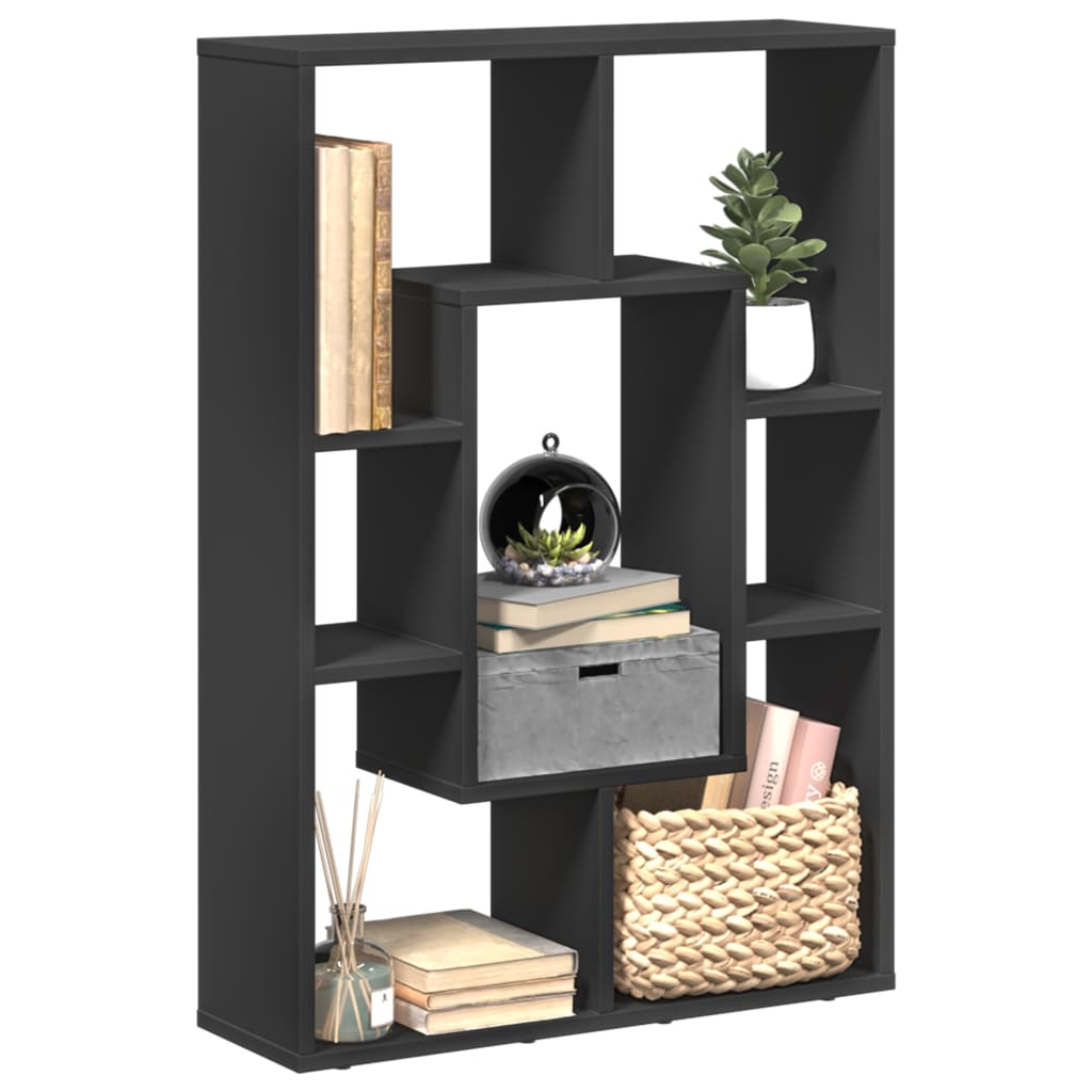 Bookcase Black 63x20x90 cm Engineered Wood