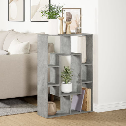 Bookcase Concrete Grey 63x20x90 cm Engineered Wood