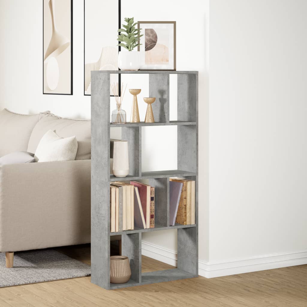 Bookcase Concrete Grey 60x20x120 cm Engineered Wood