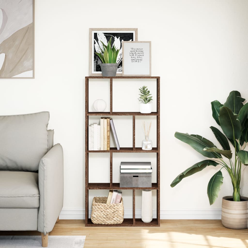 Bookcase Brown Oak 60x20x120 cm Engineered Wood