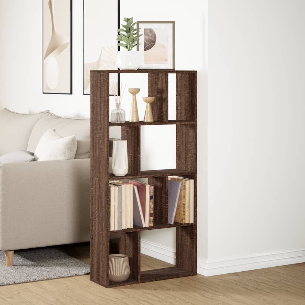 Bookcase Brown Oak 60x20x120 cm Engineered Wood