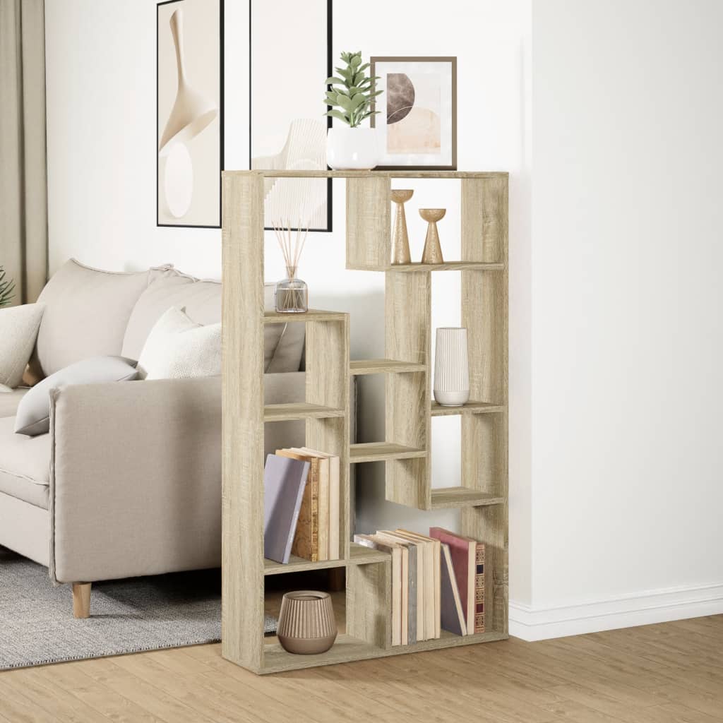 Bookcase Sonoma Oak 72x20x120 cm Engineered Wood