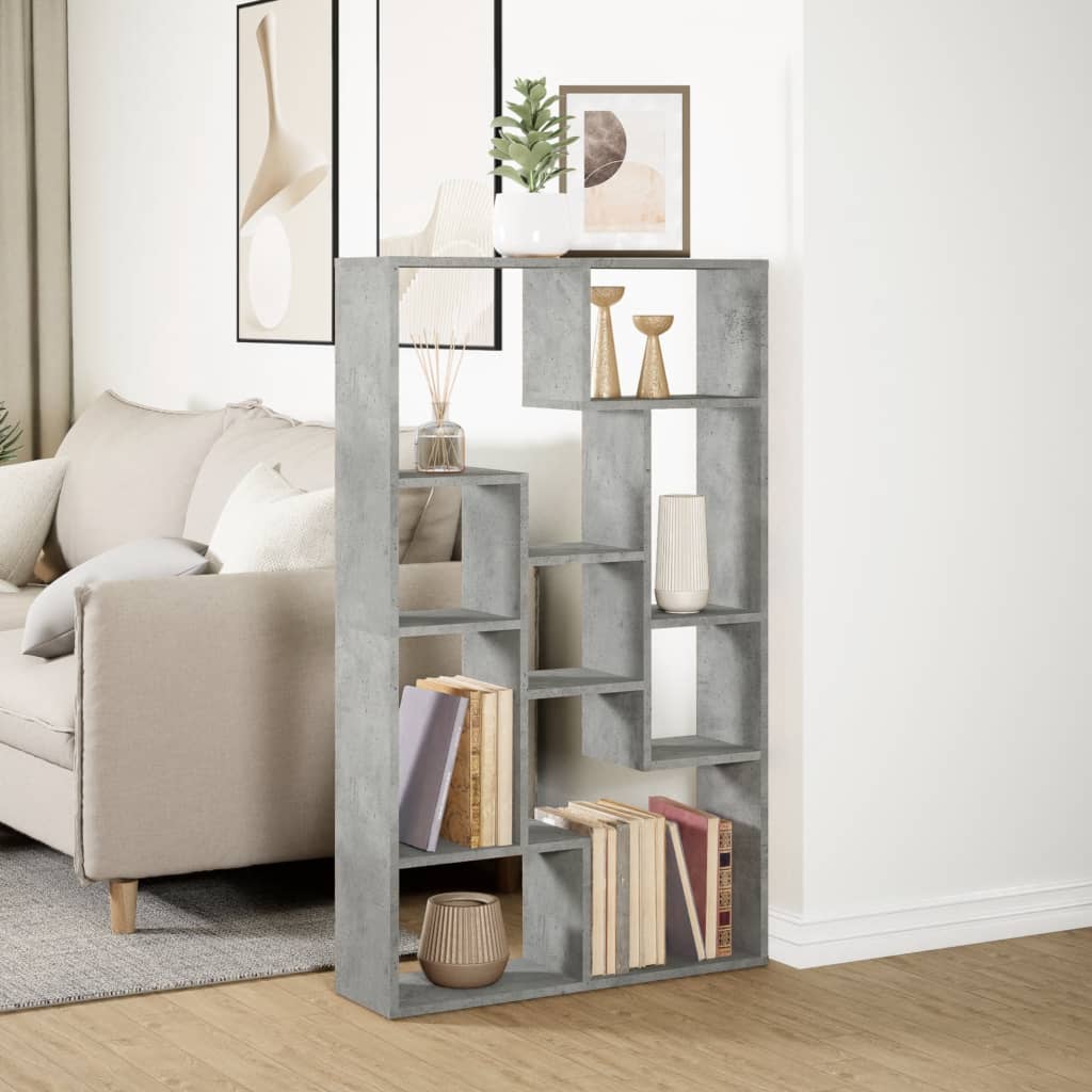 Bookcase Concrete Grey 72x20x120 cm Engineered Wood