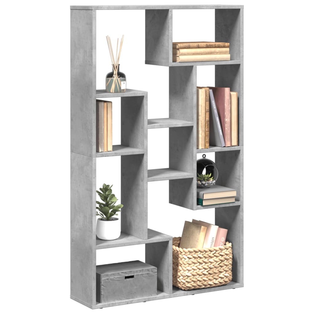 Bookcase Concrete Grey 72x20x120 cm Engineered Wood