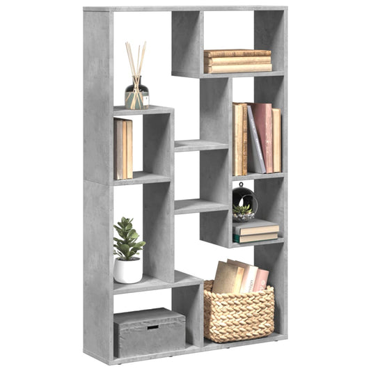 Bookcase Concrete Grey 72x20x120 cm Engineered Wood