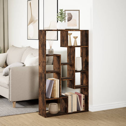 Bookcase Smoked Oak 72x20x120 cm Engineered Wood