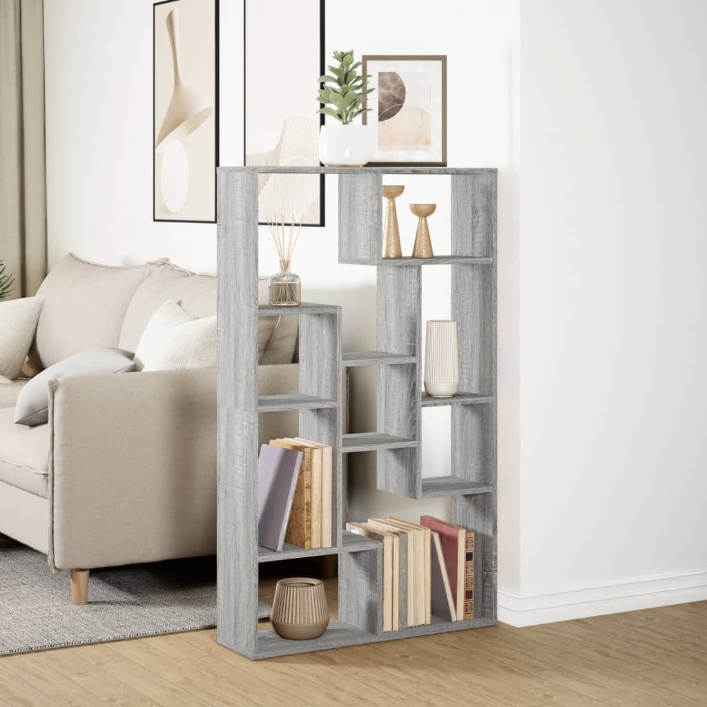 Bookcase Grey Sonoma 72x20x120 cm Engineered Wood