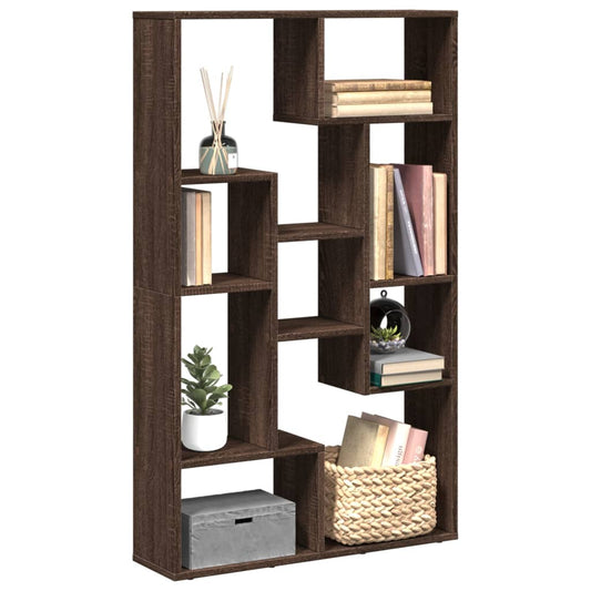 Bookcase Brown Oak 72x20x120 cm Engineered Wood