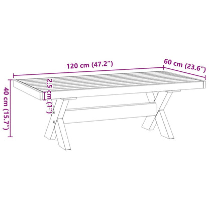 Coffee Table NOAIN X-Shaped Legs 120x60x40 cm Solid Wood Pine