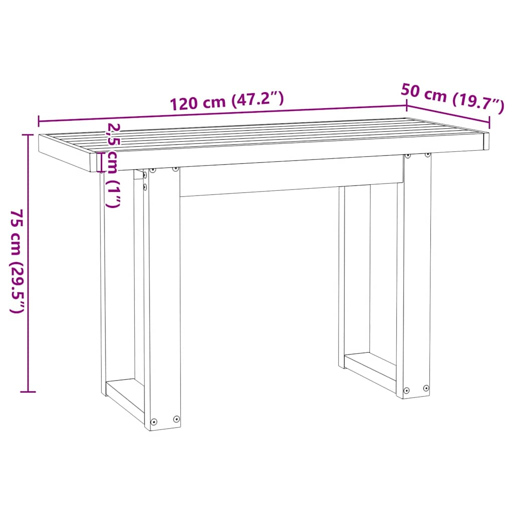 Desk NOAIN U-Shaped Legs 120x50x75 cm Solid Wood Pine