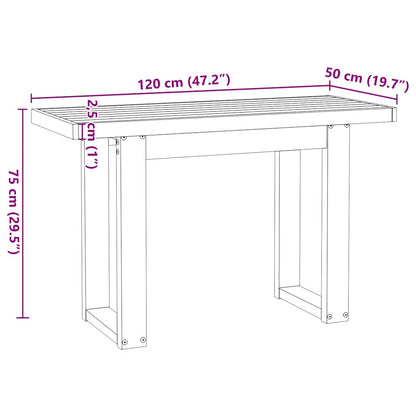 Desk NOAIN U-Shaped Legs 120x50x75 cm Solid Wood Pine