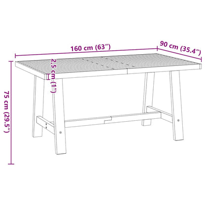 Dining Table NOAIN A-Shaped Legs 160x90x75 cm Solid Wood Pine