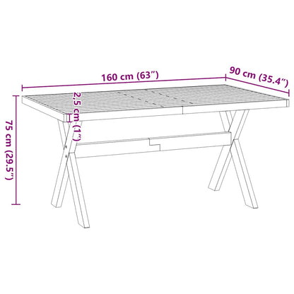 Dining Table NOAIN X-Shaped Legs 160x90x75 cm Solid Wood Pine