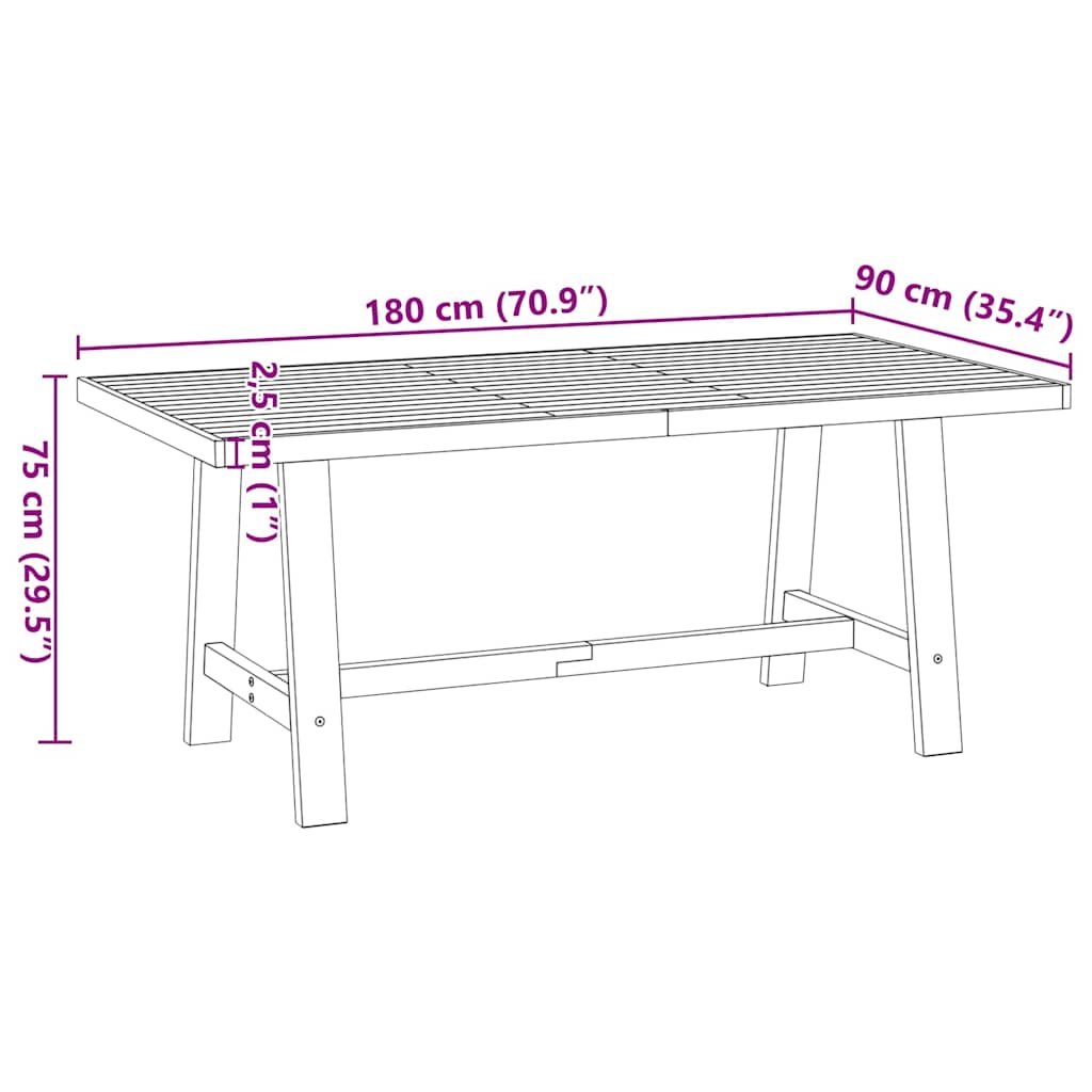 Dining Table NOAIN A-Shaped Legs 180x90x75 cm Solid Wood Pine