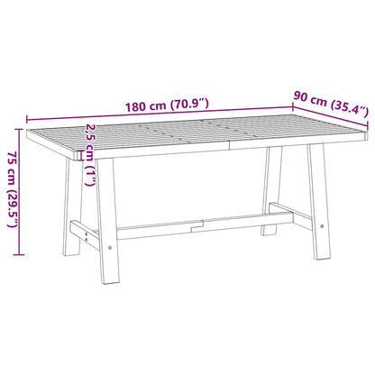 Dining Table NOAIN A-Shaped Legs 180x90x75 cm Solid Wood Pine