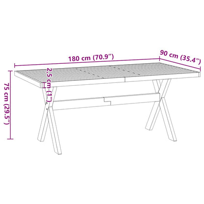 Dining Table NOAIN X-Shaped Legs 180x90x75 cm Solid Wood Pine