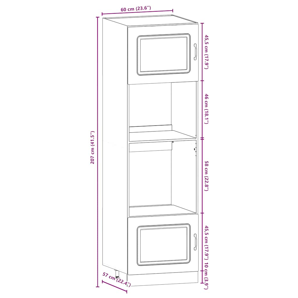 7 Piece Kitchen Cabinet Set Kalmar Smoked Oak Engineered Wood