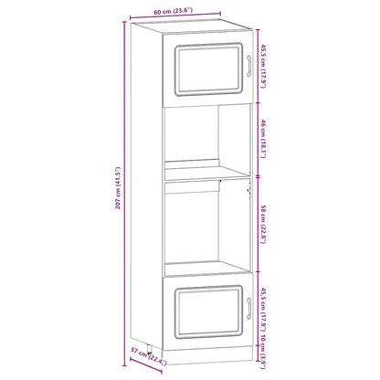 7 Piece Kitchen Cabinet Set Kalmar Smoked Oak Engineered Wood