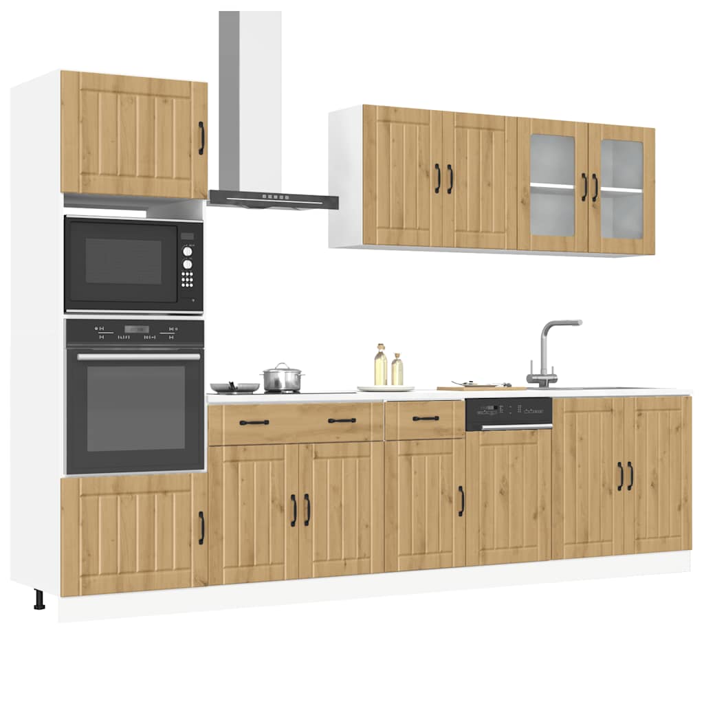 7 Piece Kitchen Cabinet Set Kalmar Artisan Oak Engineered Wood