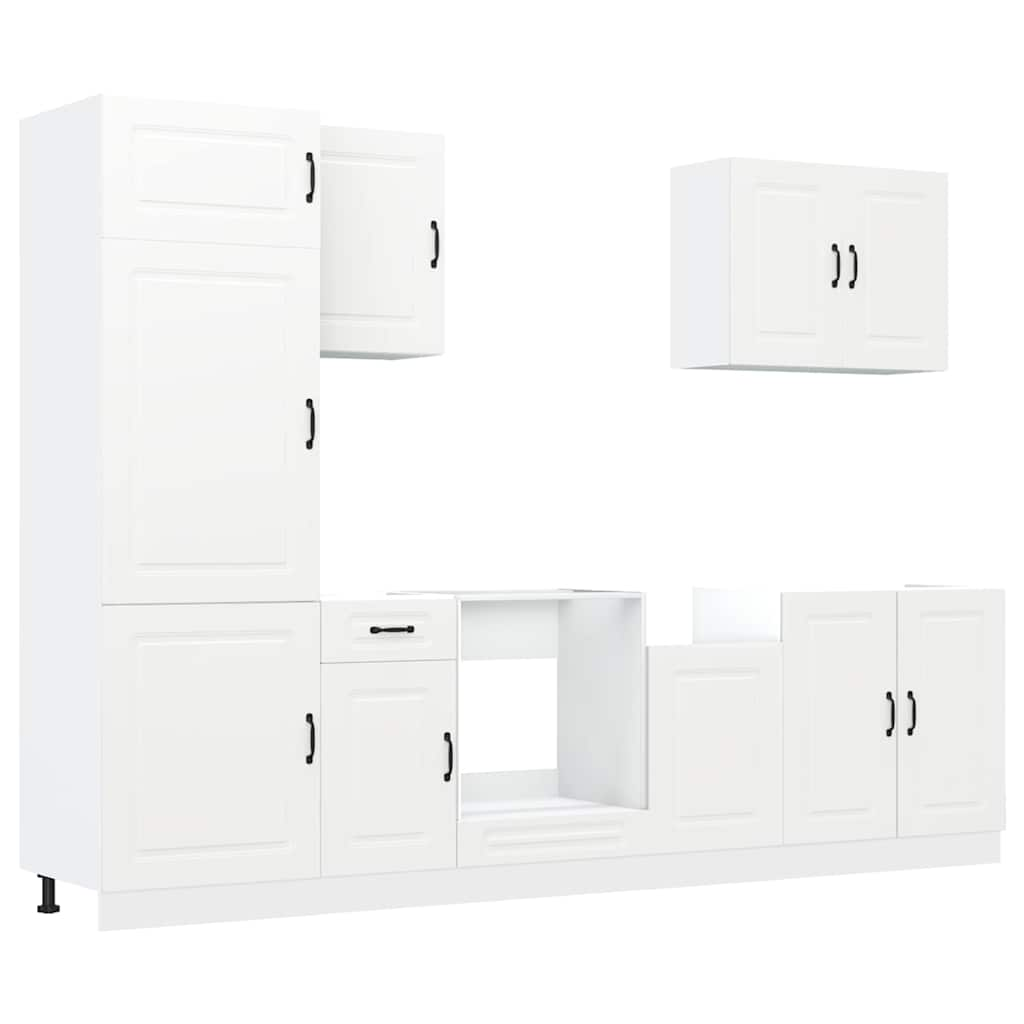 7 Piece Kitchen Cabinet Set Kalmar White Engineered Wood