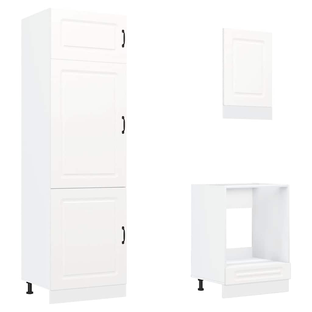 7 Piece Kitchen Cabinet Set Kalmar White Engineered Wood