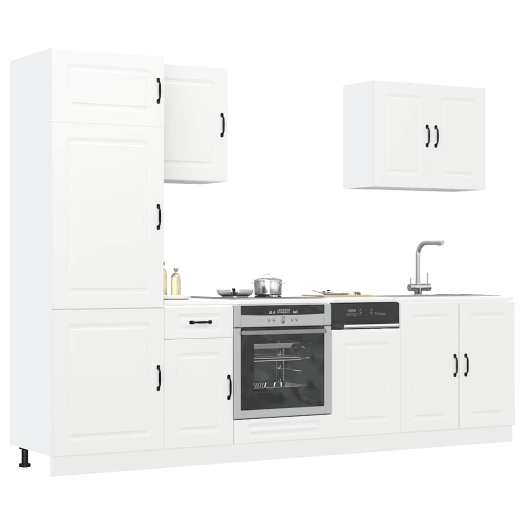 7 Piece Kitchen Cabinet Set Kalmar White Engineered Wood