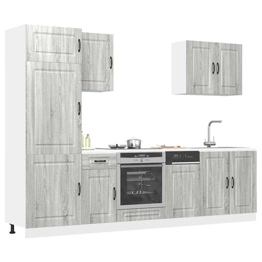 7 Piece Kitchen Cabinet Set Kalmar Grey Sonoma Engineered Wood