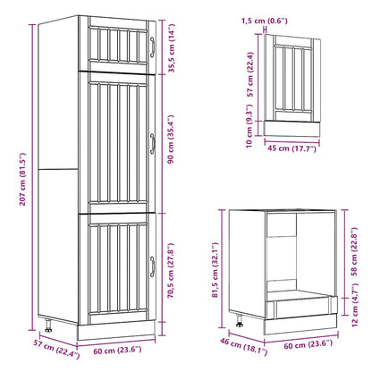 7 Piece Kitchen Cabinet Set Kalmar Concrete Grey Engineered Wood