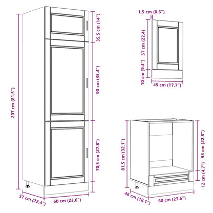 7 Piece Kitchen Cabinet Set Kalmar Sonoma Oak Engineered Wood