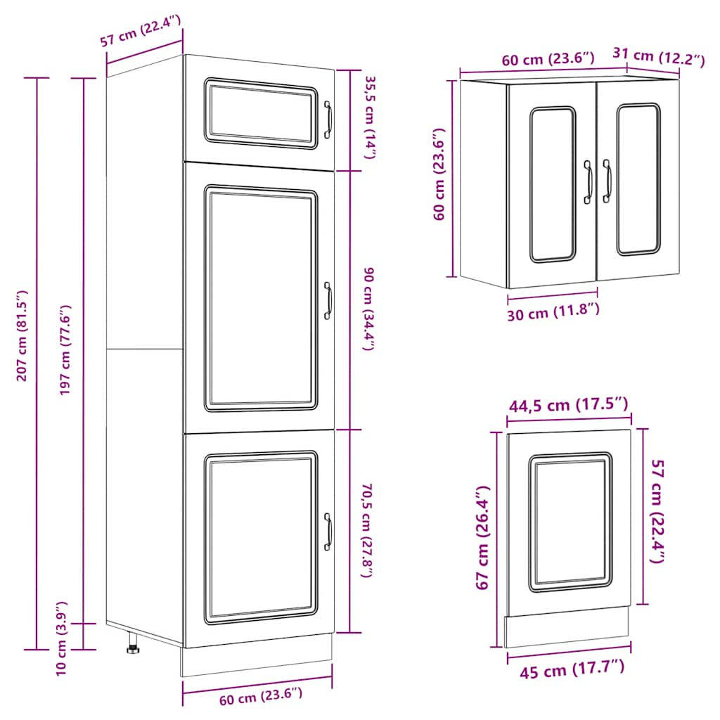 8 Piece Kitchen Cabinet Set Kalmar Sonoma Oak Engineered Wood