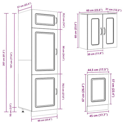 8 Piece Kitchen Cabinet Set Kalmar Sonoma Oak Engineered Wood