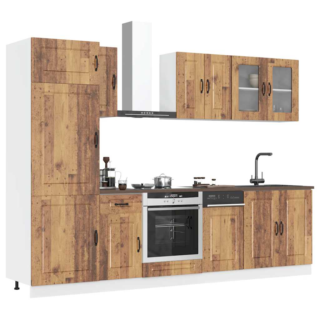 8 Piece Kitchen Cabinet Set Kalmar Old Wood Engineered Wood