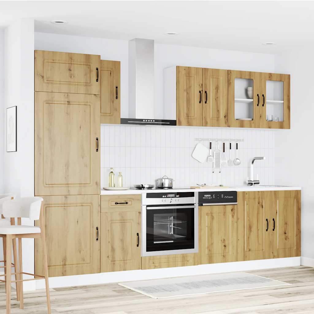 8 Piece Kitchen Cabinet Set Kalmar Artisan Oak Engineered Wood