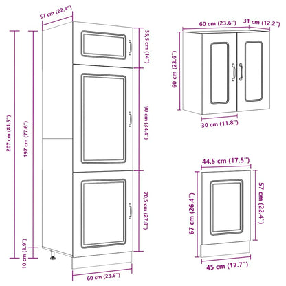 8 Piece Kitchen Cabinet Set Kalmar Artisan Oak Engineered Wood