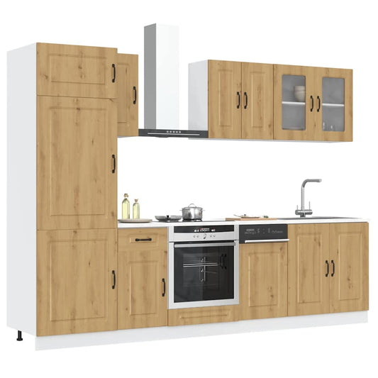 8 Piece Kitchen Cabinet Set Kalmar Artisan Oak Engineered Wood