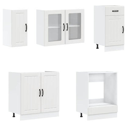 8 Piece Kitchen Cabinet Set Kalmar White Engineered Wood